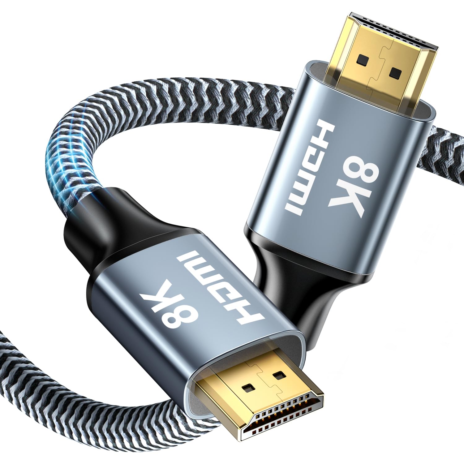CABNEER HDMI Cable 5M, HDMI 2.1 Cable, High Speed HDMI to HDMI Cable, 8K@60Hz 4K@120Hz 48Gbps eARC HDR 21:9, HDCP 2.2/2.3, VRR Compatible with Soundbar/Gaming/Monitor/TV/HDTV/Blu-ray
