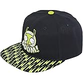 Invader Zim Baseball Cap, Gir Doom Adult Snapback Hat with Flat Brim, Black, One Size