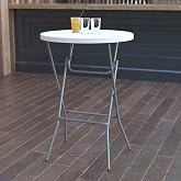 Flash Furniture Mesas plegables redondas de altura de barra de 32 pulgadas para fiestas y eventos comerciales, mesas plegable