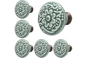 Piutouyar Green Ceramic knobs, Kitchen Cabinet Knobs, Retro Dresser Knobs, Drawer Knobs, Furniture Decorative Knobs and Pulls