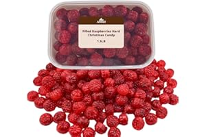 ASOZI Raspberry Hard Candy 1.5 lb - Raspberry, Old Fashioned Hard Candy Christmas Sweet Treats| Holiday Party Treats, Stocking Stuffers & Gifts 24 oz