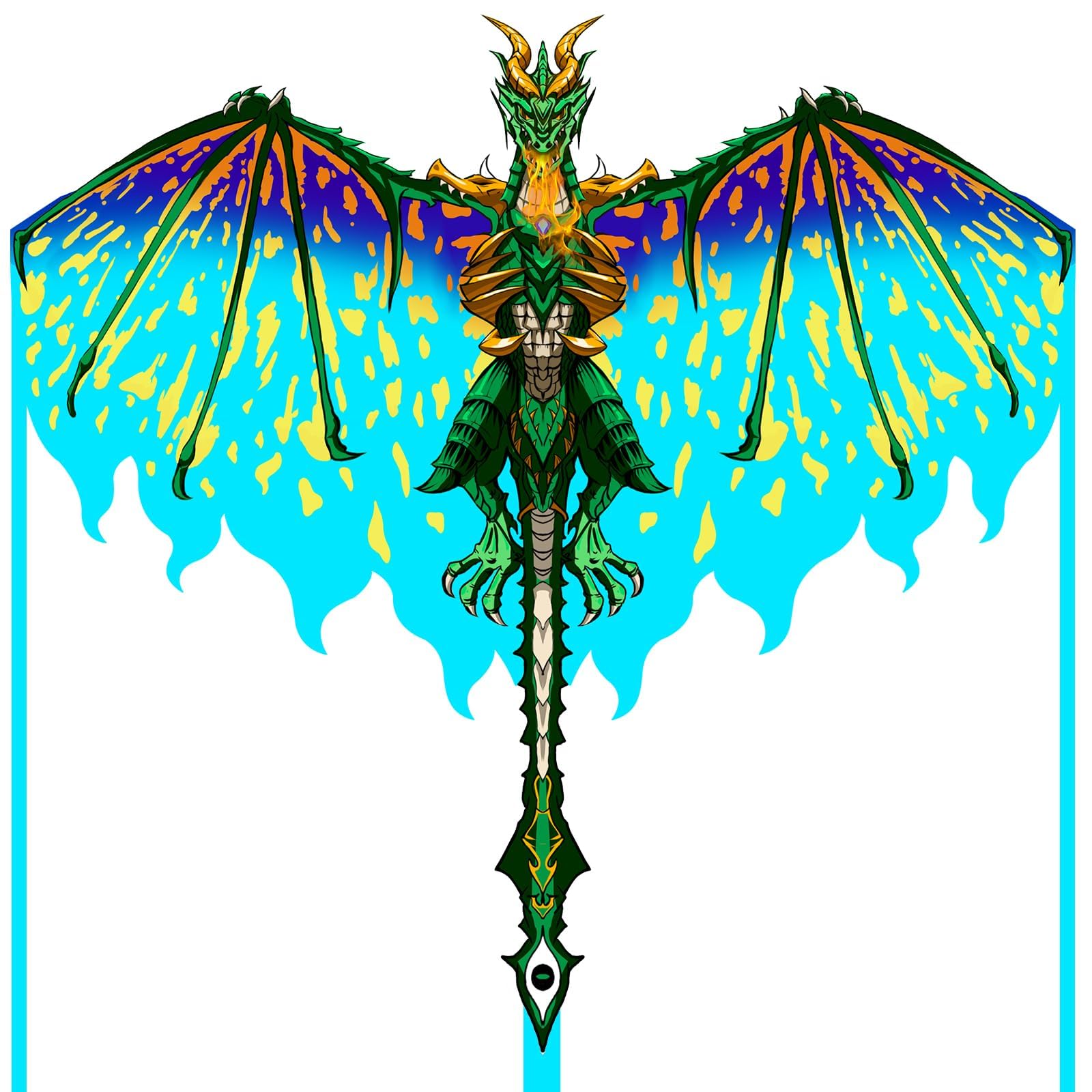 Mint's Colorful Life Dragon Kite for Kids & Adults, Easy to Fly Best Beach Kite for Beginners, 300ft String Included (Green)