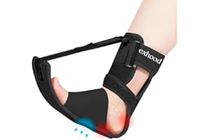exhood Upgraded Plantar Fasciitis Night Splint, Adjustable Straps Plantar Fasciitis Relief, Supportive Foot Braces with Arch Cushion for Plantar Fasciitis, Achilles Tendonitis, Foot Drop & Heel Spur Pain Relief Day & Night (Black)