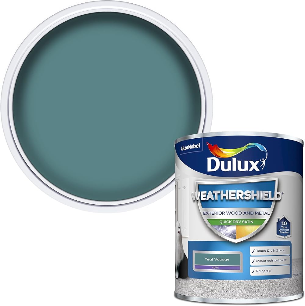 Dulux Weathershield Quick Dry Satin Paint Teal Voyage 750ml
