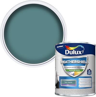 Dulux Weathershield Quick Dry Satin Paint Teal Voyage 750ml