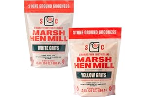 Marsh Hen Mill Variety Pack of 2 - Yellow & White Heirloom Corn Grits - Gluten-Free, Organic, Stone Ground - Southern Grits with Nutty & Sweet Flavors - Perfect for Quick Meals - 24 Oz Each Pack
