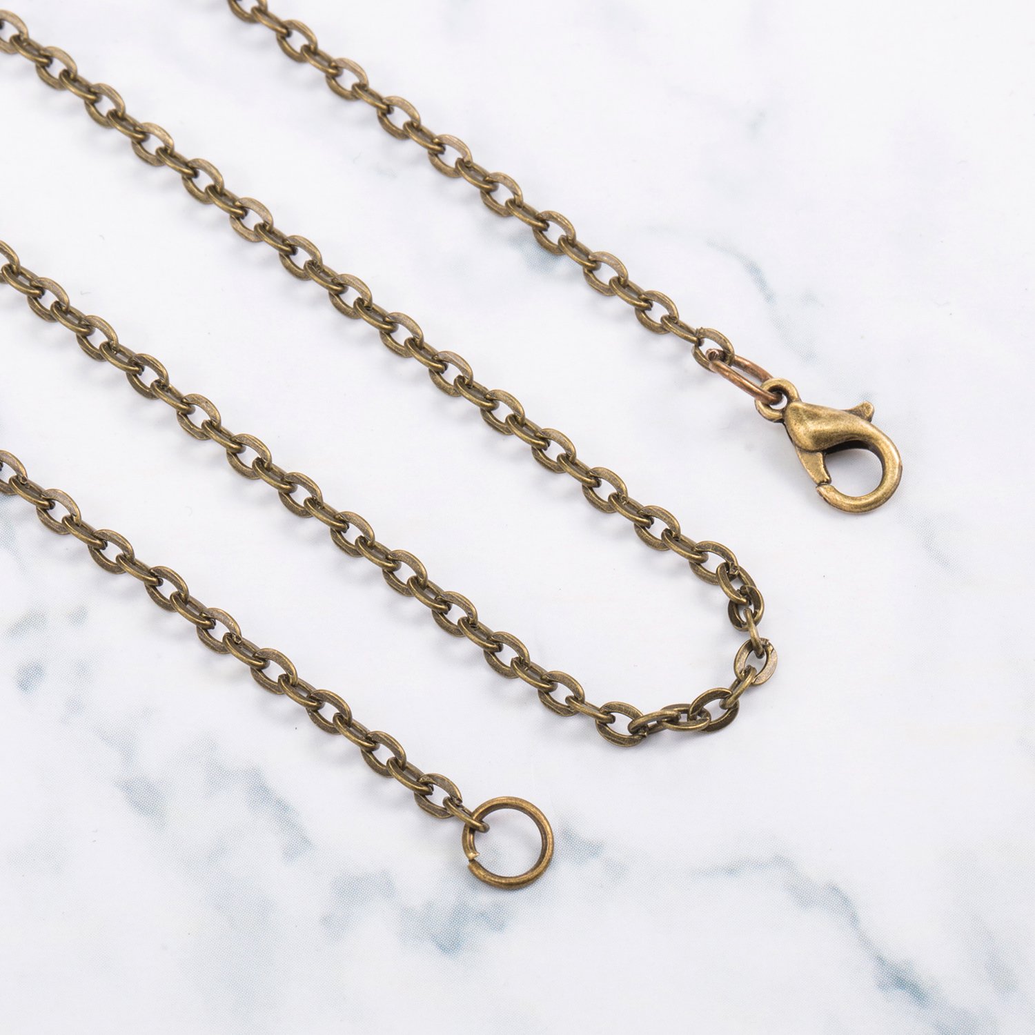 TecUnite TecUnite 24 Pack Necklace Chains Bulk Bronze DIY Cable Link Chains for Jewelry Making(24 Inch)