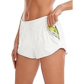 CRZ YOGA Low Waisted Running Shorts for Women 2.5" - Mesh Liner Quick Dry for Workout Sport Athletic with Zipper Pocket