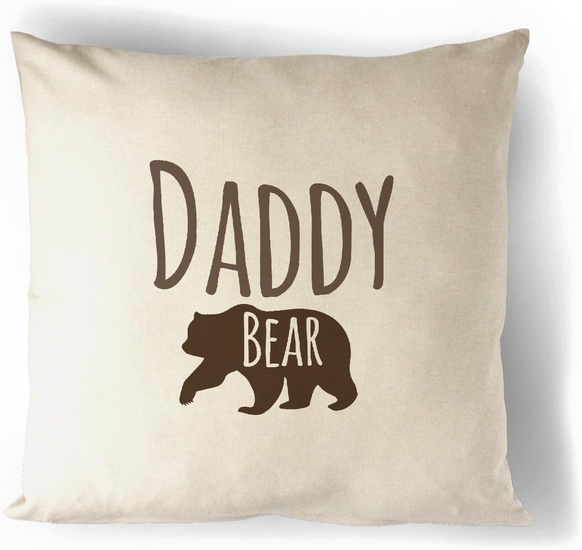 Daddy Bear Pillow Fathers Day New Baby Shower Square Cushion Gift Decor Canvas