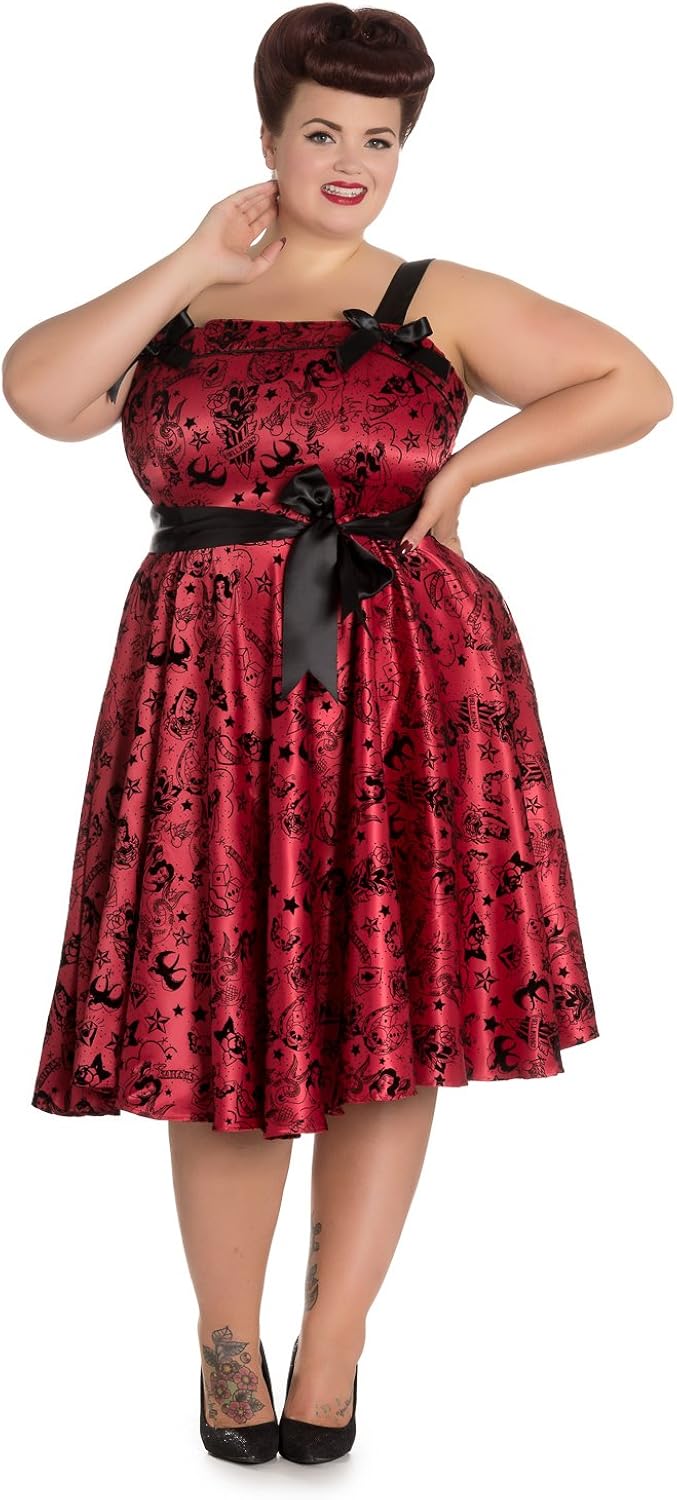 red rockabilly dress