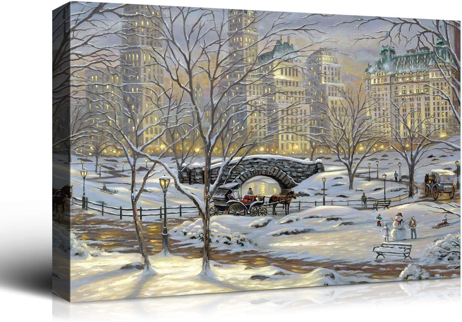 Wall Décor - Denozer - Canvas Wall Art Christmas Pictures Home Wall Decorations for Bedroom Living Room Paintings Canvas Prints Festival Gift Stretched and Framed Ready to Hang - 24x18 inches