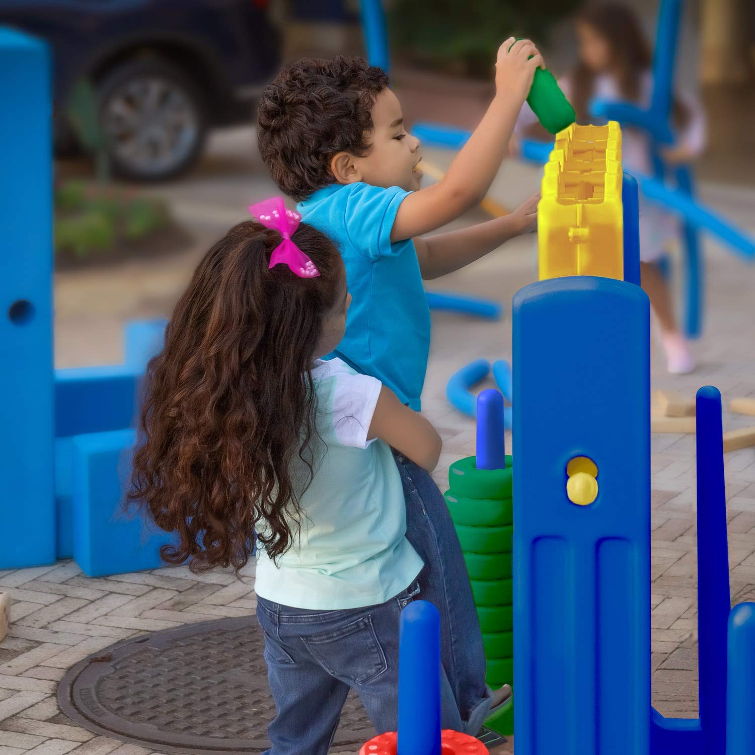 4ft Wide Life Size Four To Score Indoor Outdoor Floor Game Board Set For Kids Adults Jumbo Rings Quick Release Slider Sunny Fun Giant 4 In A Row Color