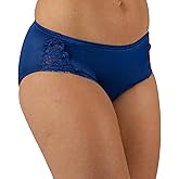 Shadowline Women's Nylon Hipster Panty with Lace Insert 3 Pack