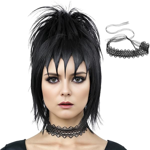 Amazon.com: Womens Lydia Deetz Costume Halloween Beetle Bride Lydia Deetz  Black Dress with Necklace Outfits : Clothing, Shoes & Jewelry