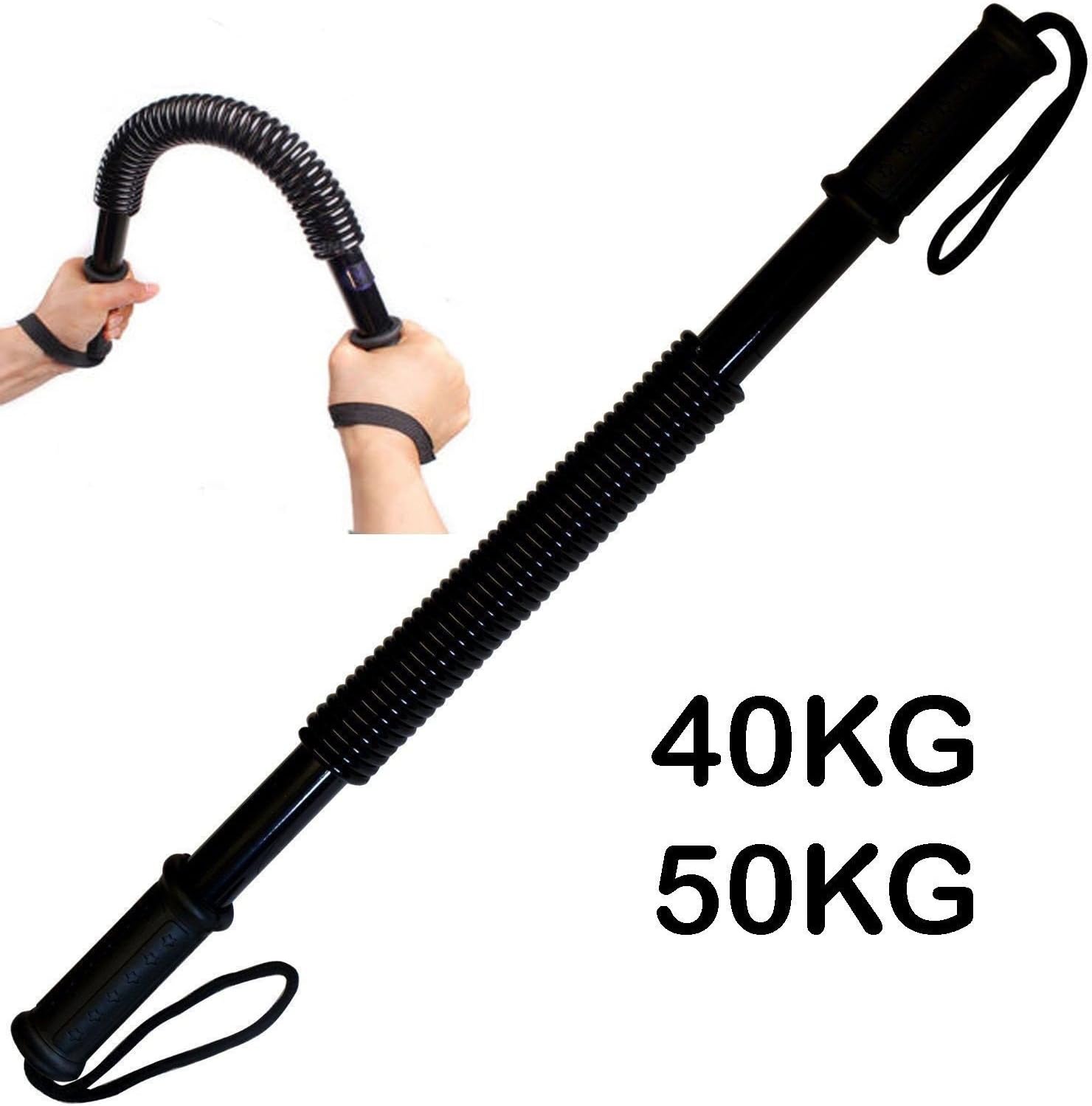 Trendznow Heavy Duty Power Twister Flexible Stretch BENDY BAR STRONG SPRING ROD Power Twister for Shoulder, Arms and Chest Exercises Stretching Toning 40kg, 50kg