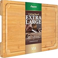2XLarge Cutting Board, 20" Bamboo Cutting Boards for Kitchen with Juice Groove and Handles Kitchen Chopping Board for Meat Ch