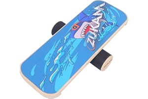 ZUKAM Balance Board Trainer, Wooden Balancing Board with Workout Guide to Exercise and Build Core Stability, Wobble Board for