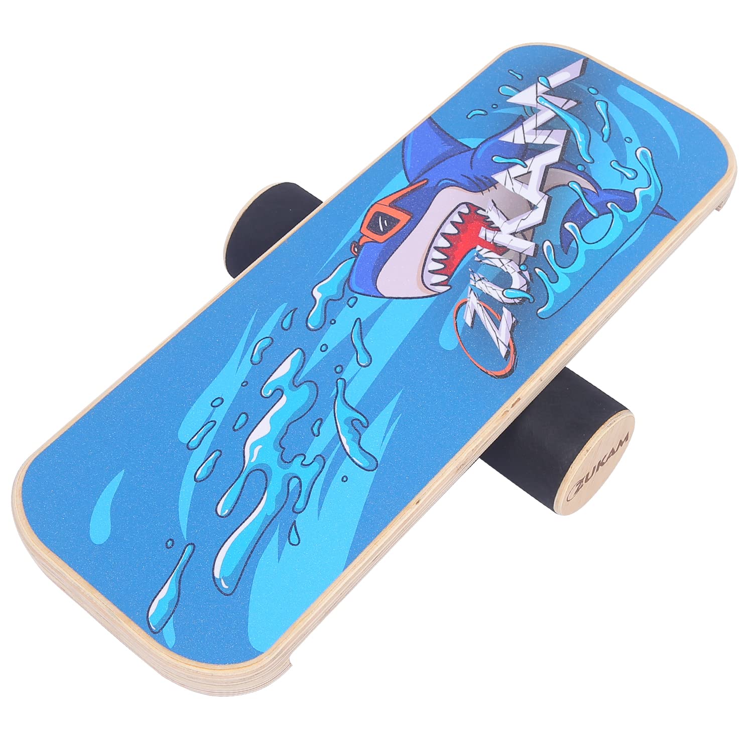 Photo 1 of * CRACK/CHIP IN PIECE OF BOARD * ZUKAM Balance Board Trainer, Wooden Balancing Board with Workout Guide to Exercise and Build Core Stability, Wobble Board for Skateboard, Hockey, Snowboard & Surf Training(Shark)