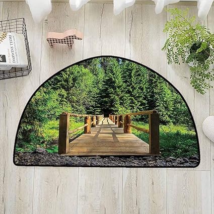 Amazon Com Despkonmats Landscape Semi Circular Area Rug Pine