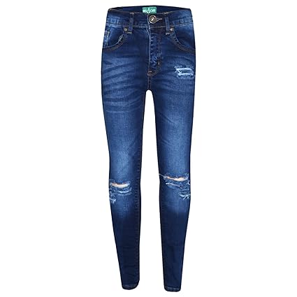 A2Z 4 Kids® Mädchen Dehnbar Blau Jeans Kinder Zerrissen Dinem Hosen Mode Hosen Jeggings Alter 5 6 7 8 9 10 11 12 13 Jahre