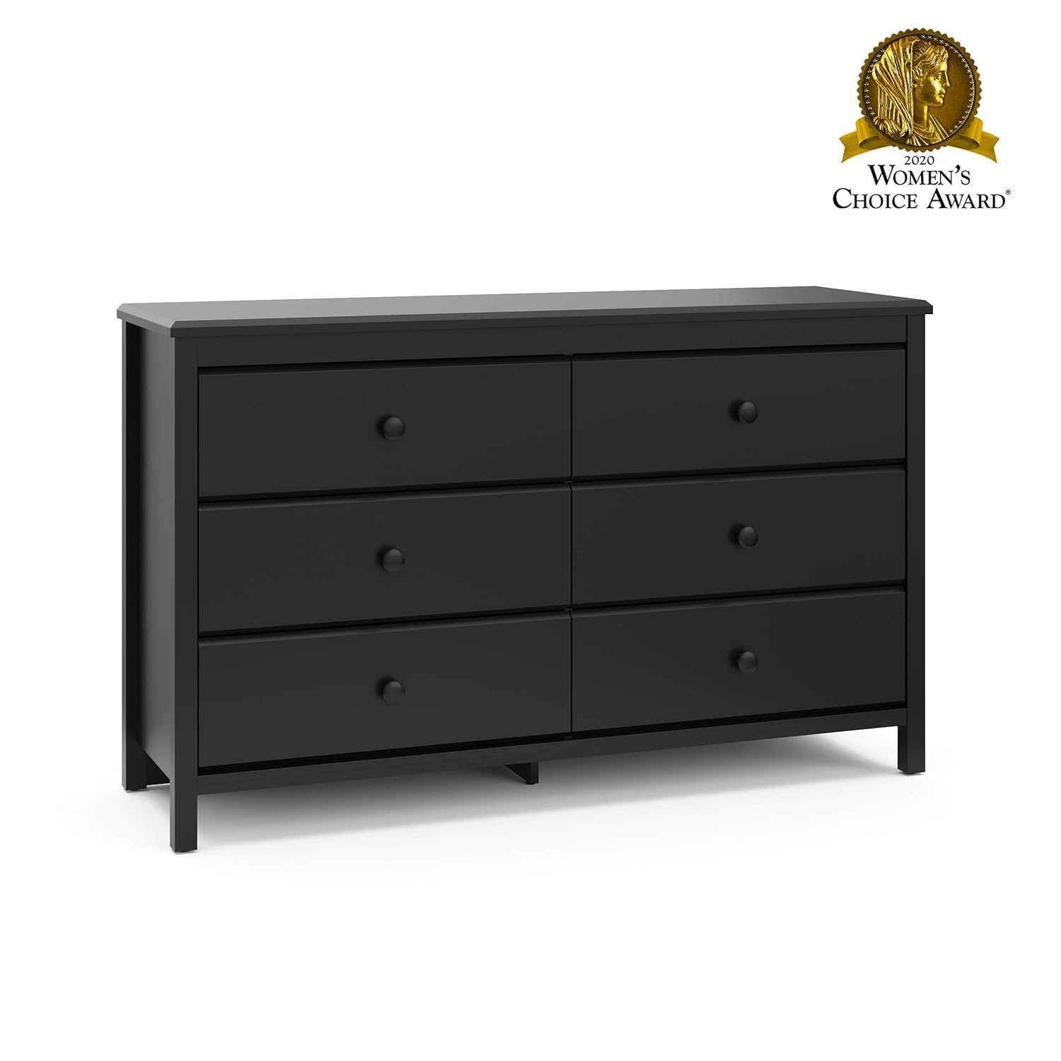 Storkcaft Alpine 6 Drawer Dresser (Black) – Stylish Storage Dresser Chest for Bedroom, 6 Spacious Drawers with Handles, Coordinates with Any Kids Bedroom or Baby Nursery : Baby
