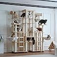 KZLAA 94'' H Large Solid Wood Cat Tree Multi-Level Tall Cat Tower Cat Tree for Indoor Cats Large Adult