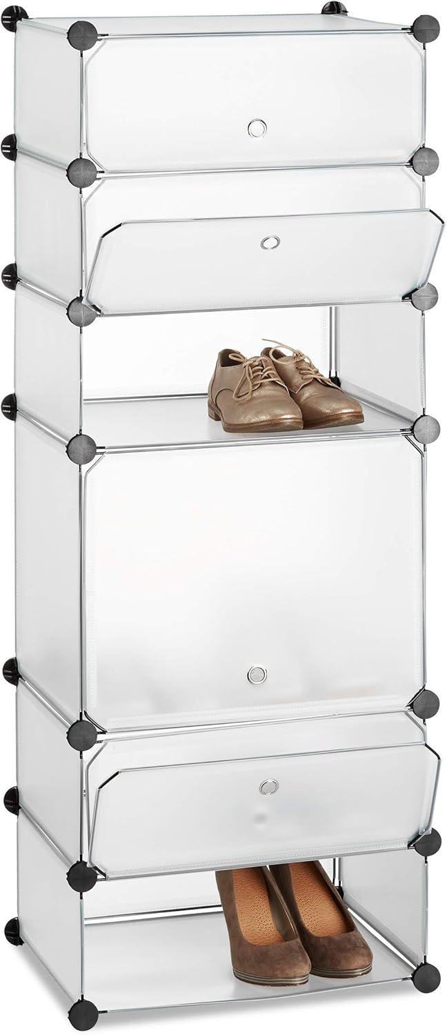 japanese style shoe rack on Modular Shelving System With 6 Compartments And Doors Relaxdays Plastic Shoe Cabinet Black 52 X 37