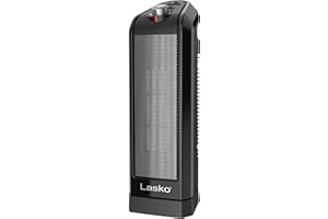 Lasko Oscillating Ceramic Space Heater for Home with Overheat Protection, Thermostat, and 3 Speeds, 15.7 Inches, Black, 1500W, CT16450, Small, 4 Pounds