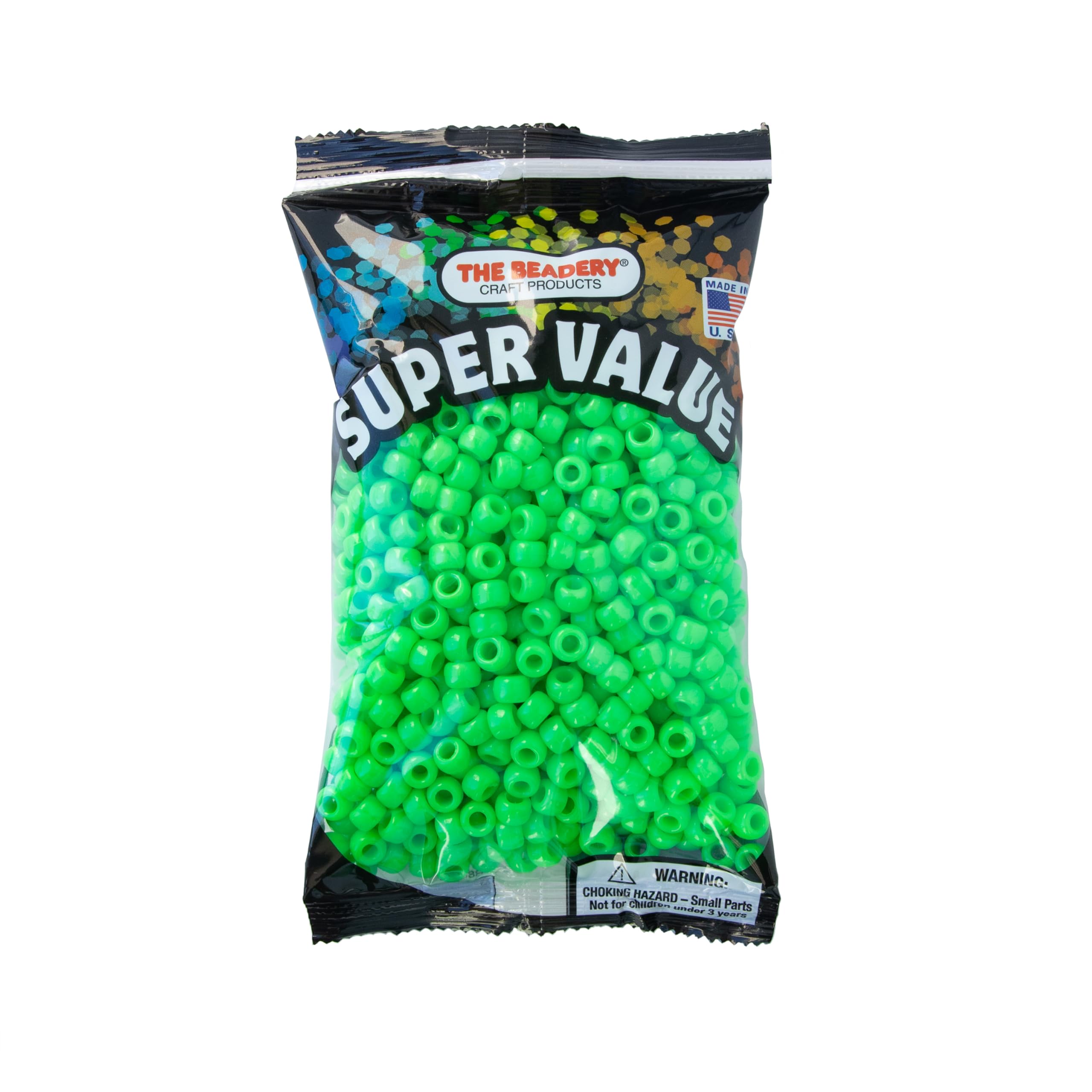 The Beadery 6 by 9mm Barrel Pony Bead, Lime, 900-Pieces