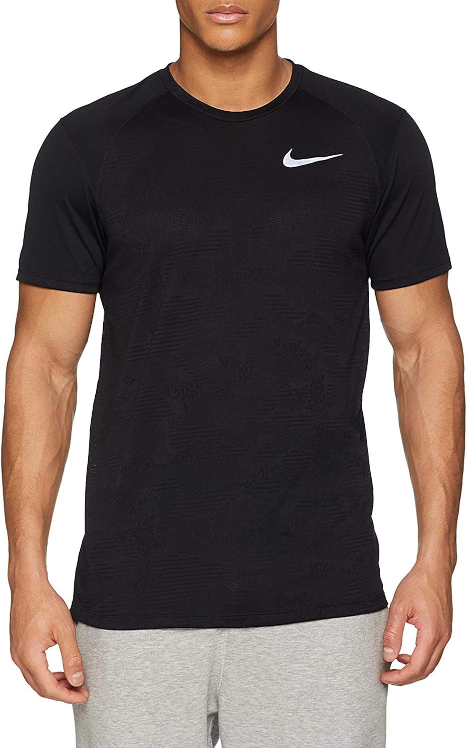 Nike - Dry Miler Short Sleeve Running Top (light Photo Blue/heather/binary Blue) Men's Clothing 