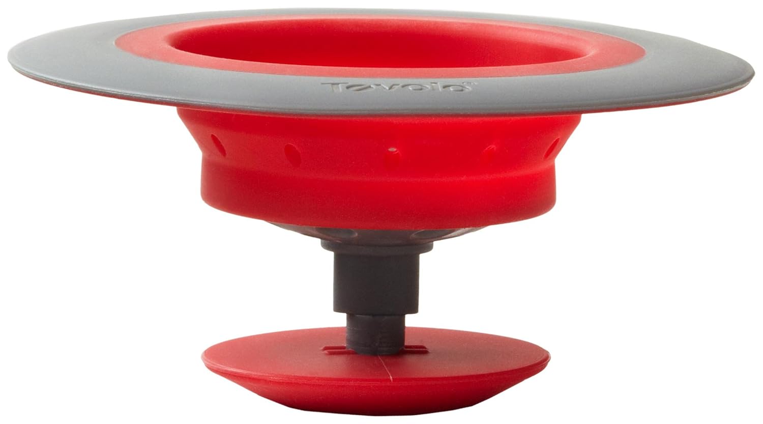 Tovolo Collapsible Silicone Sink Strainer/Stopper, Red