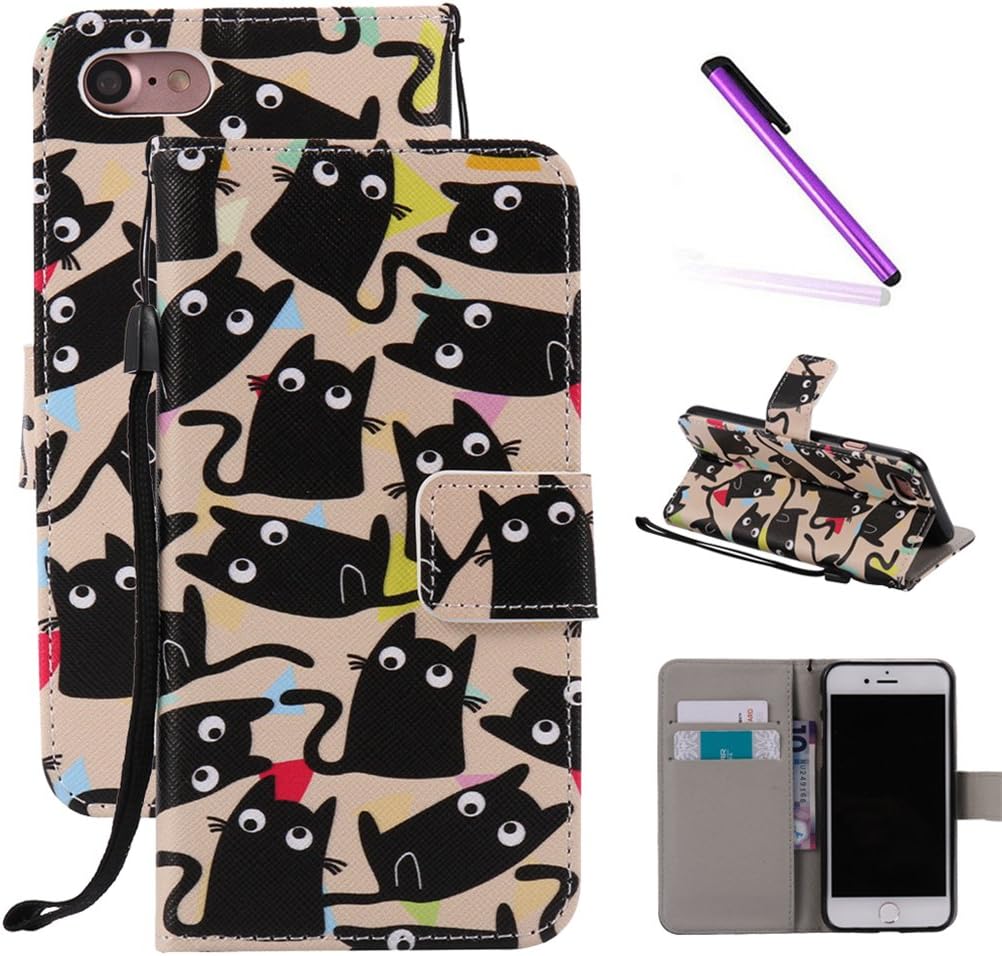 iPhone 8 Plus Case,iPhone 7 Plus Case,LEECOCO Print Floral Wallet Case with Card Slots [Kickstand] PU Leather Flip Stand Case Cover for iPhone 8 Plus/iPhone 7 Plus 5.5