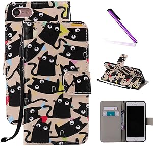 iPhone 8 Plus Case,iPhone 7 Plus Case,LEECOCO Print Floral Wallet Case with Card Slots [Kickstand] PU Leather Flip Stand Case Cover for iPhone 8 Plus/iPhone 7 Plus 5.5