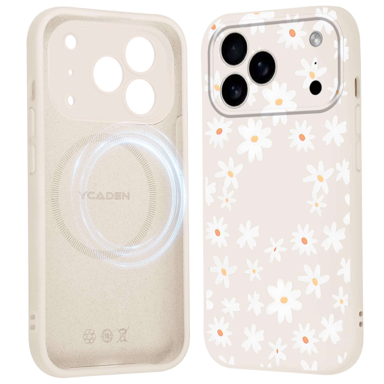 Photo 1 of **********DAMAGED*******
Jumkook Magnetic Phone Case for iPhone 17 Pro Max Case 6.9", Daisy Flower Pattern Floral Cute Aesthetic Print Cover for Girls Women, Compatible with MagSafe, Silicone Design Funda for iPhone17 Pro Max