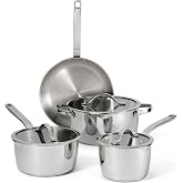 Tramontina Tempo Tri-Ply Base Stainless Steel 7-Piece Pots and Pans Set | Induction-Ready Cookware Set with Lids, Oven-Safe, Dishwasher-Safe