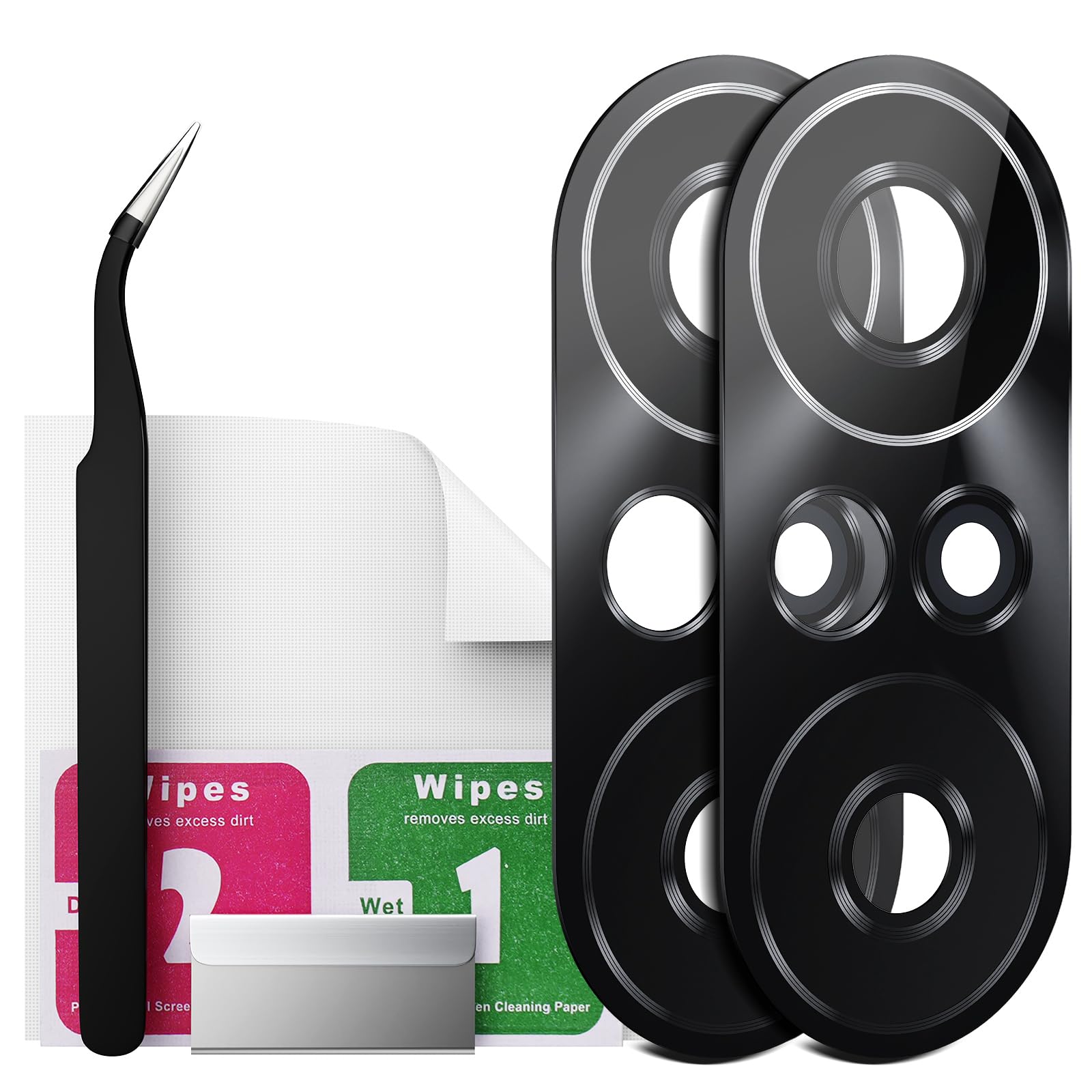 Eonpam 2 Pack Camera Glass Replacement for Xiaomi Poco F3 / Mi 11i HD Rear Lens Glass + Repair Kit