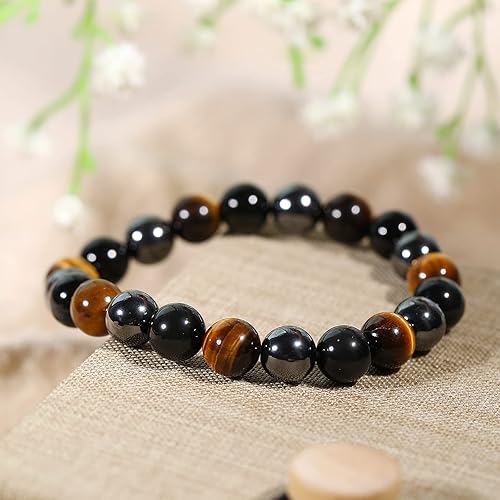 Crystal Vibe Triple Protection Bracelet 8mm Beaded Bracelet for