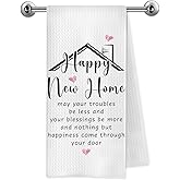 Trenstise New Home Gifts Kitchen Towels, House Warming Gifts New Home, Gift for Homeowners Hostess Decorative Dish Tea Hand Towels for Kitchen Bathroom, 16x24 Inch