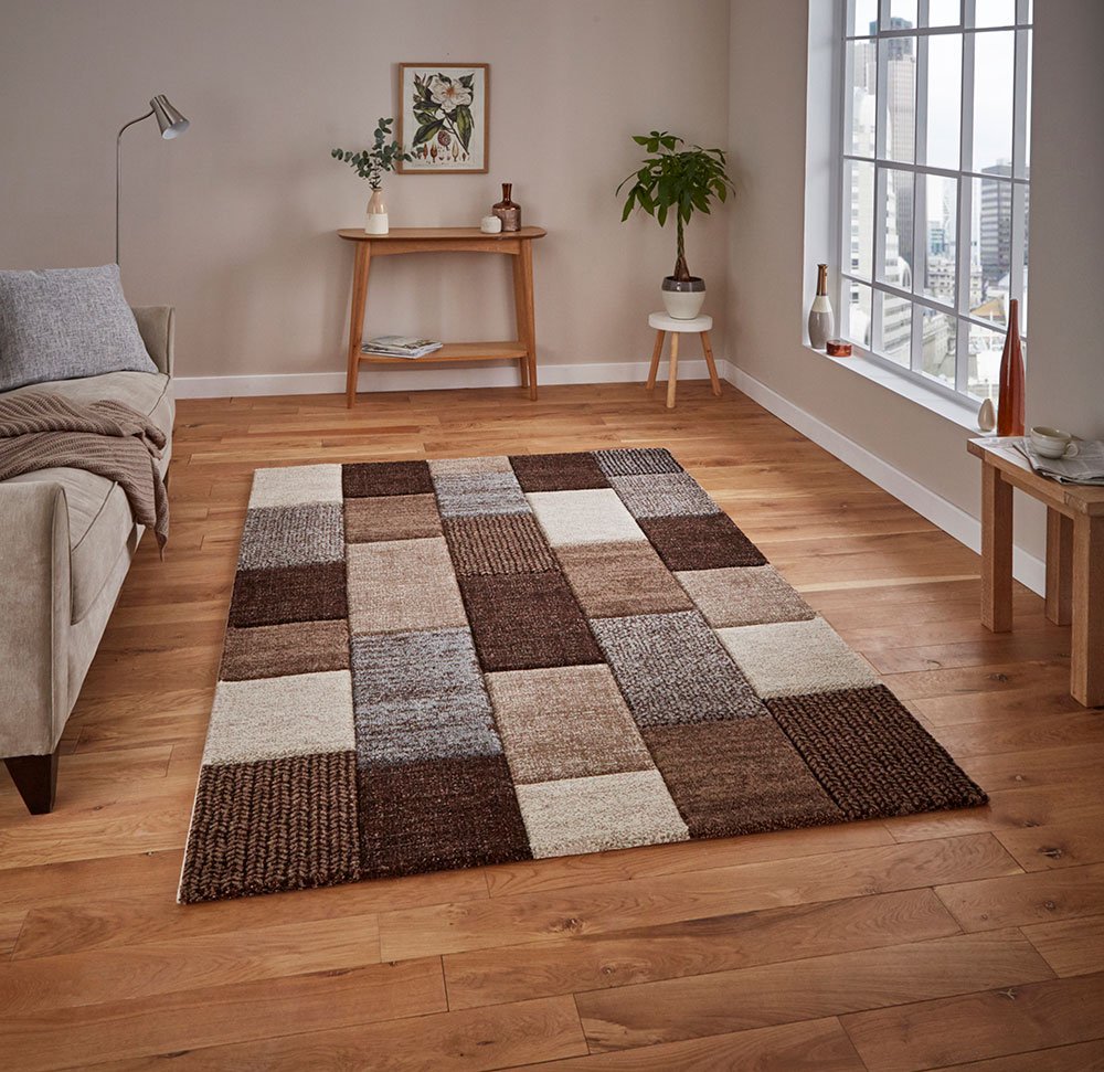 Rugs Direct Rug, Polypropylene, Beige/Grey, W120cm x L170cm, 31367