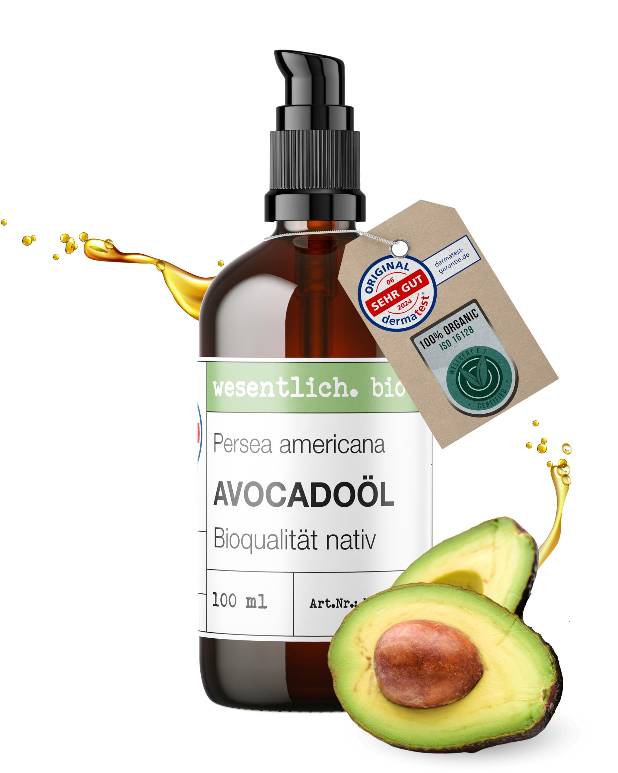 wesentlich Avocado Oil Organic Cold Pressed 100 ml (Persea Gratissima)