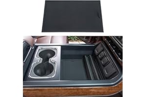 JKCOVER Center Console Organizer Compartment Cover Compatible with 2014 2015 2016 2017 2018 2019 Sierra 1500 2500HD 3500HD Denali Silverado Secret Pocket Lid Hidden Tray Accessories(Black)