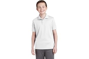 SPORT-TEK Youth PosiCharge RacerMesh Polo | Short Sleeve Collared Shirt for Boys & Girls, Athletic Fit Kids' Top for Summer