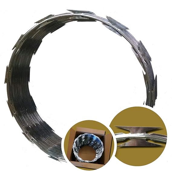 Razor Wire Razor Ribbon Barbed Wire 18" 1 Coil 50 Feet Per Roll Amazon
