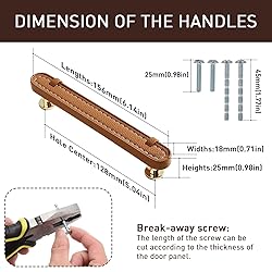 CcHhyyt 6 Pack Leather Cabinet Handle Pulls