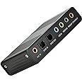 Sound Card,Optimal Shop 6 Channel External Sound Card USB 2.0 External 5.1 Surround Sound Optical S/PDIF Audio Sound Card Adapter for PC Laptop Recording Compatible with Windows 10/8/7/ XP