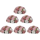 BLOSMON Rose Flower Ball Centerpieces: 6pc Dusty Pink 11.8 Inch Artificial Floral Arrangement Bouquet Wedding Table Decoration - Fake Silk Kissing Ball Center Piece for Home Party Baby Shower Decor