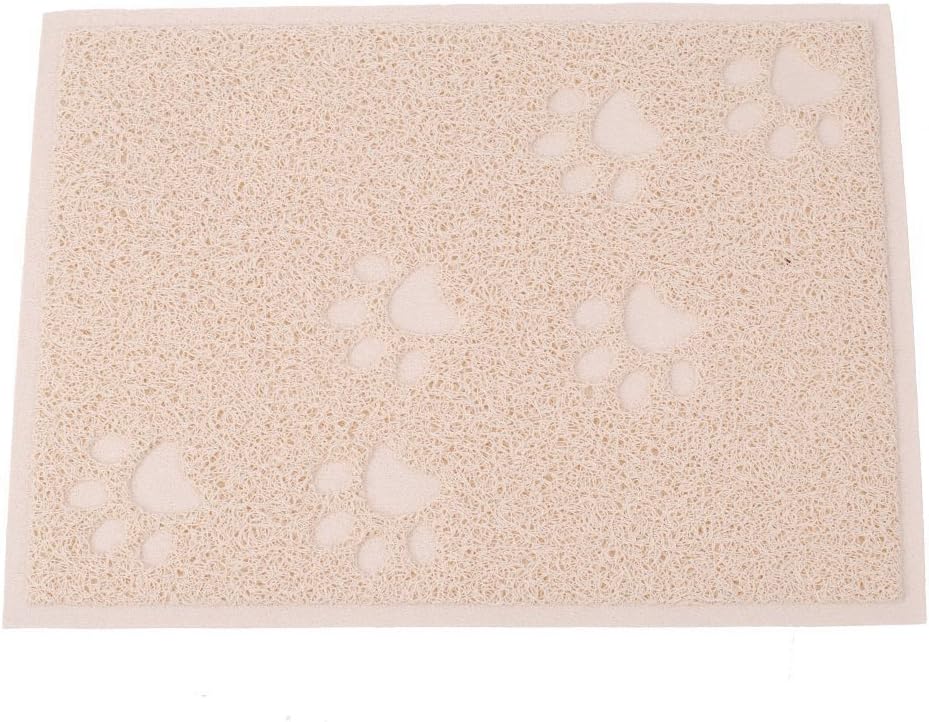 Pet Feeding Mat, S7 SEVEN Cat litter Mat Dish Bowl Mat Food Water Placemat Cat Litter Mat for Cat Litter Boxes - 30 x 40 CM (Beige)