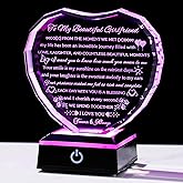 Arikyrist Gifts for Girlfriend with Colorful Base Girlfriend Anniversary Birthday Gifts from Boyfriend Crystal Heart Keepsake to My Girlfriend Romantic I Love You Gifts on Valentine Christmas