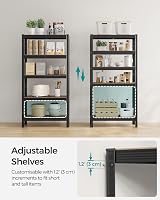 SONGMICS 2-Tier Shelving Units 30x75x150 cm Rustic Brown Black GLR030B02 view 4