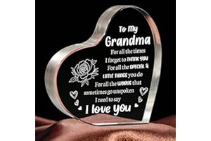 Milcier Mothers Day Gifts for Grandma, Grandma Gifts - Heart Shaped Acrylic Keepsake - Best Nana Gifts from Grandkids, Valentine's Day Birthday Present for Grandmother